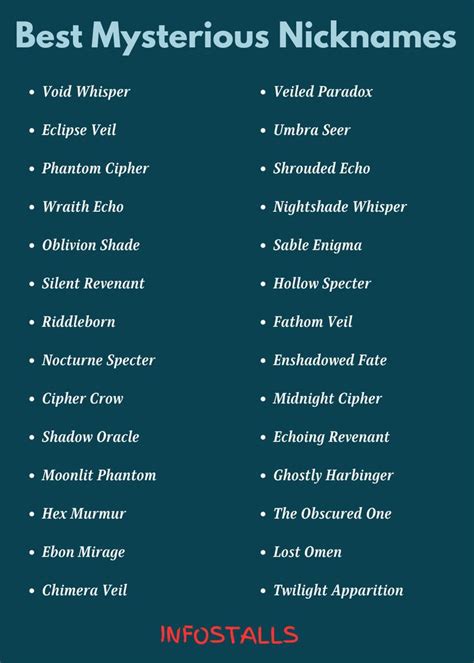 Nicknames For Mysterious People