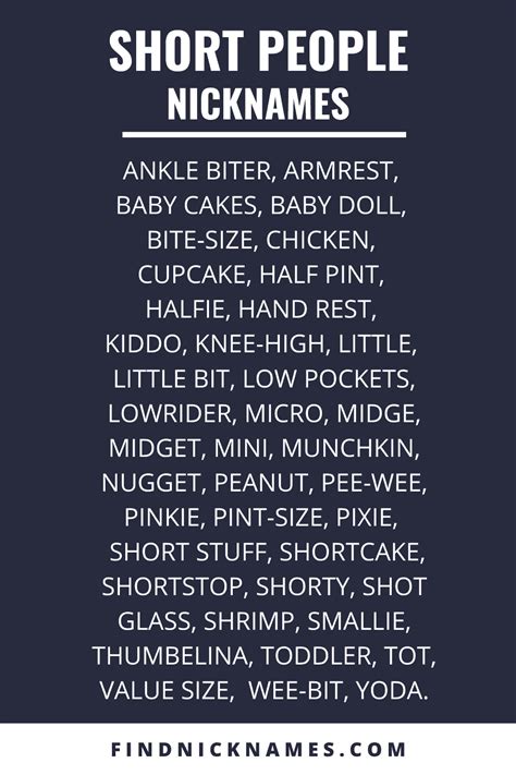 Nicknames For Short Person