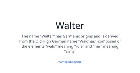 Nicknames For Walter