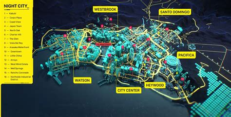 Night City Map Cyberpunk 2077