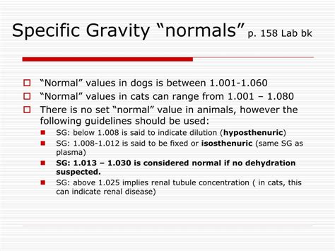 Normal Specific Gravity