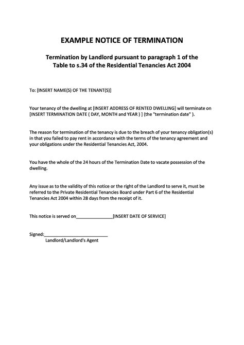 Notice Of Termination