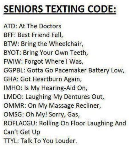 Old People Texting Abbreviations