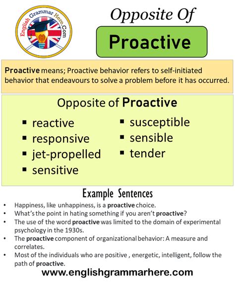 Opposite Of Proactive