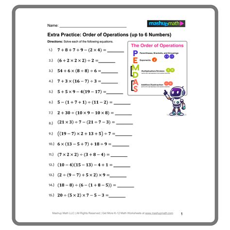 Order Of Operations Questions