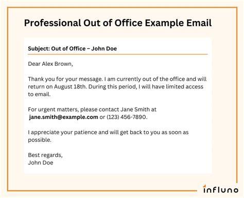 Out Of Office Reply Examples