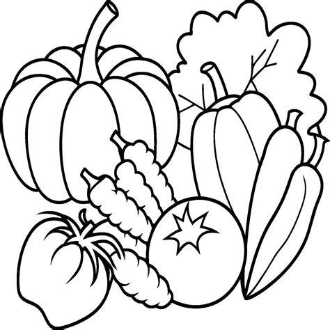 Outline Of Vegetables For Colouring