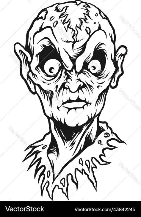 Outline Of Zombie Face