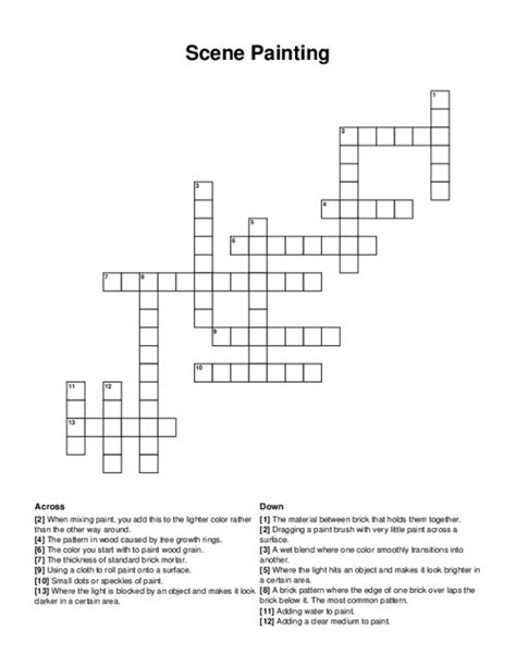 Painting Of A Scene Crossword Clue