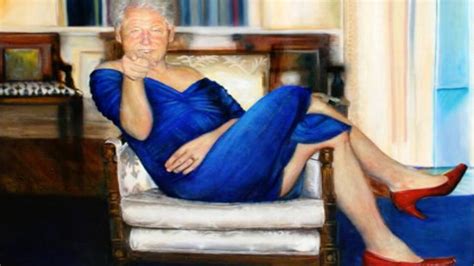 Painting Of Bill Clinton In Blue Dress