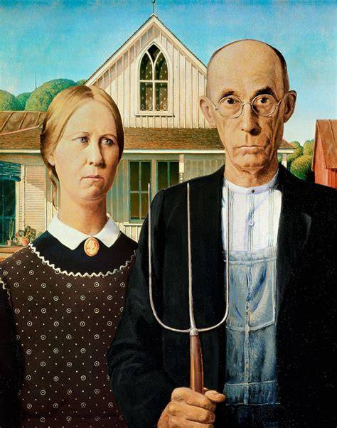 Painting Of Farmer With Pitchfork