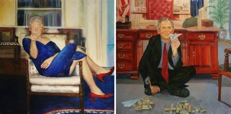 Painting Of George Bush In Epstein's House