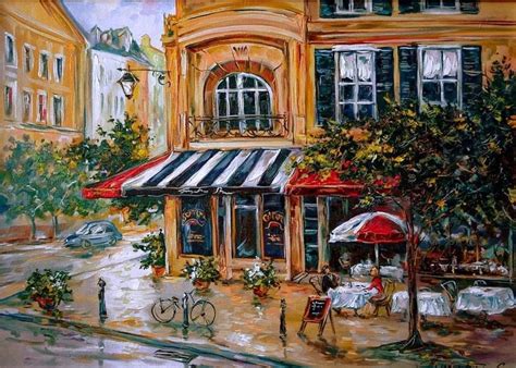 Painting Of Quaint French Cafe