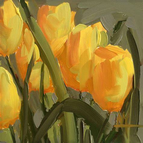 Painting Of Yellow Tulips