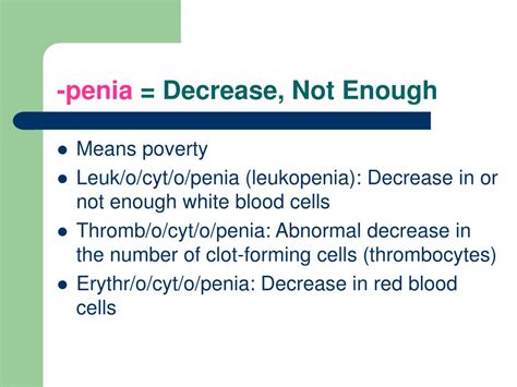 Penia Medical Term