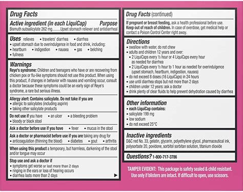 Peptobismol Liquid Dosage By Weight