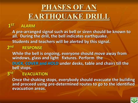 Phases Of Earthquake Drill