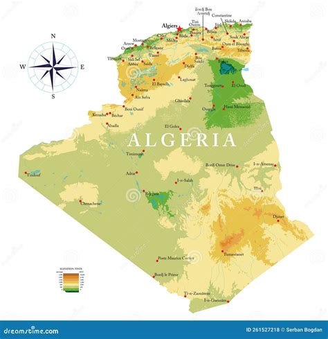 Physical Map Of Algeria