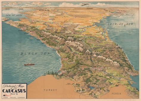 Pictorial Map Of The Caucasus