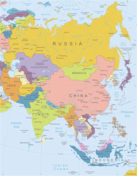 Picture Of Map Of Asia With Countries