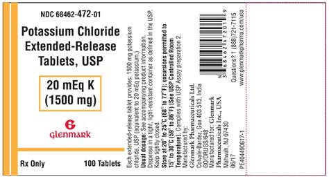 Potassium Chloride Er 20 Meq
