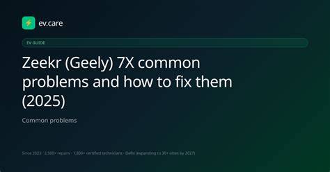 Problems With Zeekr 7X