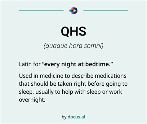 Qhs Medical Abbreviation