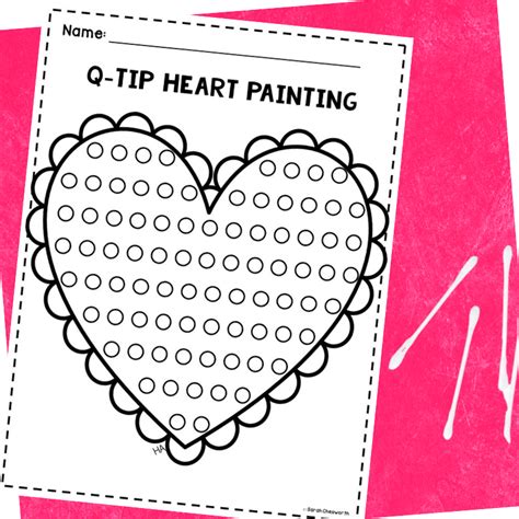Qtip Heart Painting