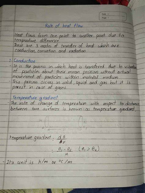 Rate Of Heat Flow Class 11 Notes