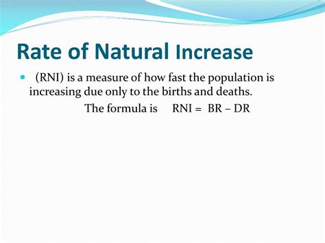 Rate Of Natural Increase Formula