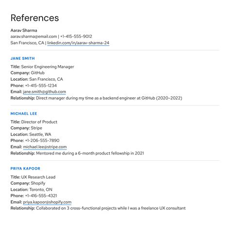 References On A Resume