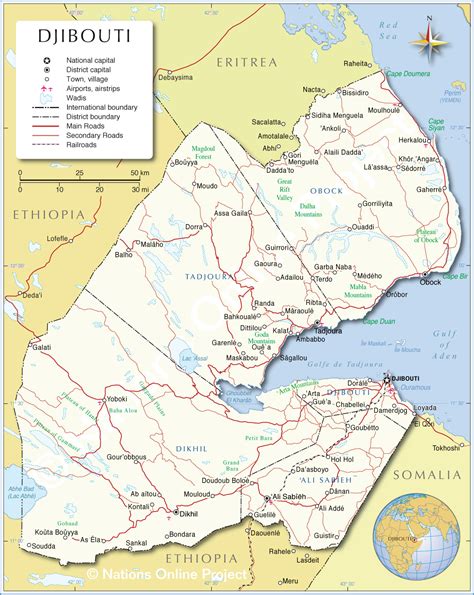 Republic Of Djibouti Map