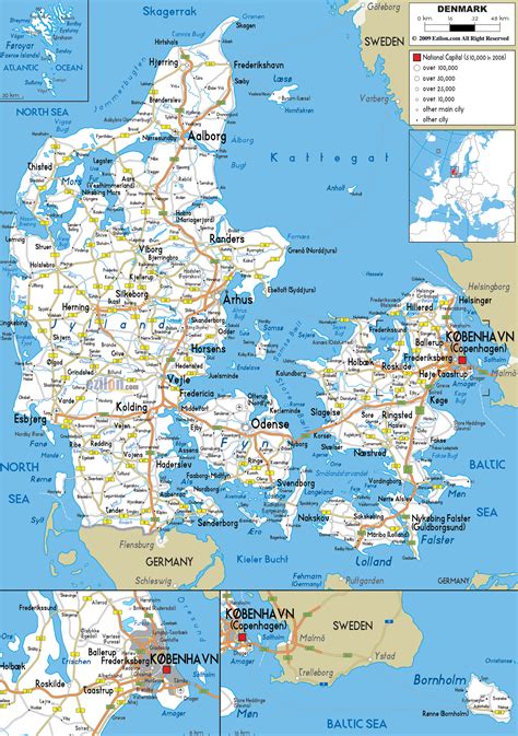 Road Map Of Denmark In English