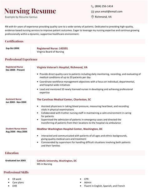 Sample Nursing Resume