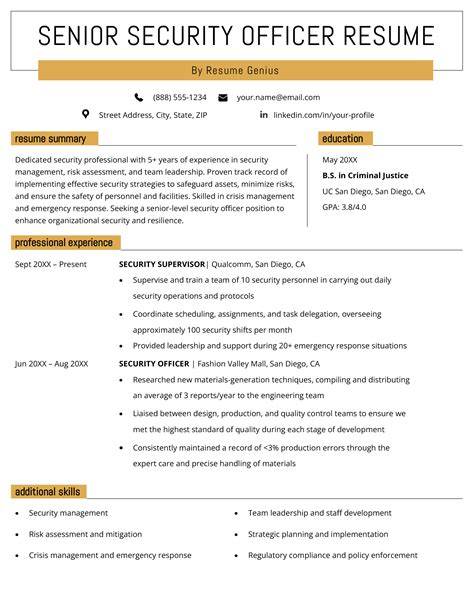 Security Officer Resume