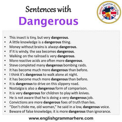 Sentence About Dangerous