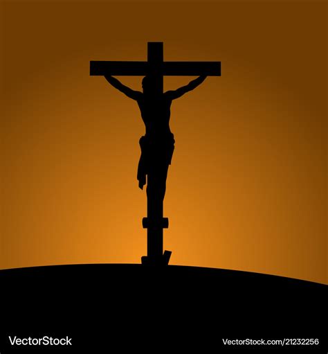 Silhouette Of Jesus On The Cross