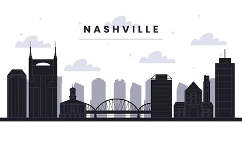 Silhouette Of Nashville Skyline