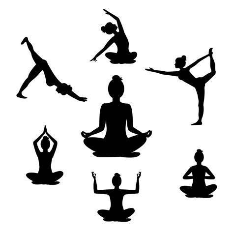 Silhouette Of Yoga Poses
