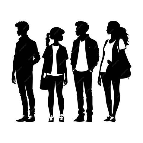 Silhouette Of Young People