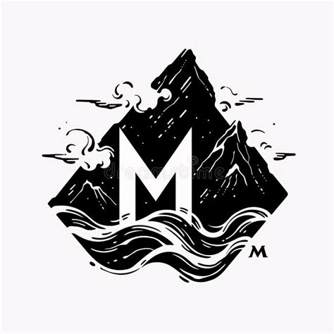 Simple Letter Form M Illustration Mountain