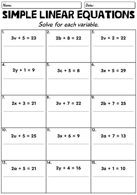 Simple Linear Equations