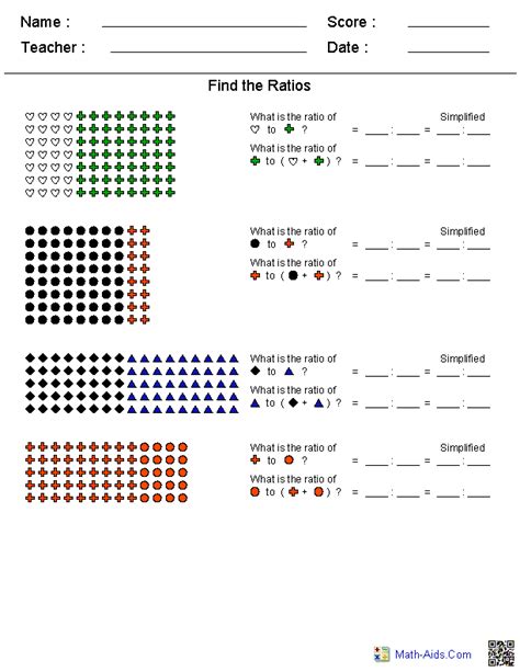 Simple Ratio Worksheets