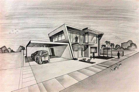 Sketch Of A Modern House