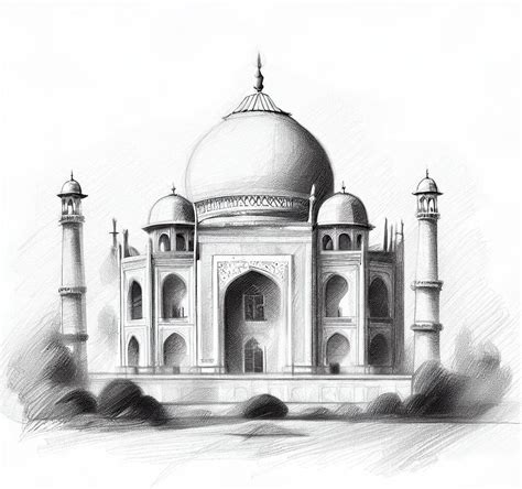 Sketch Of Taj Mahal