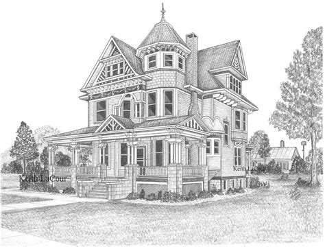 Sketch Of Victorian House