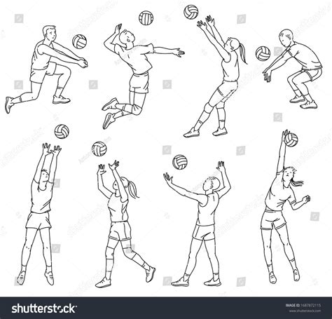 Sketch Of Water Volleyball Player Drawing