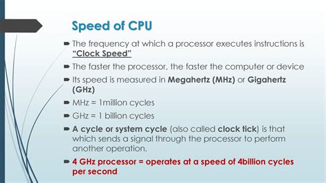 Speed Of Cpu Is Measured In