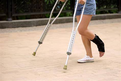 Sprained Ankle With Crutches