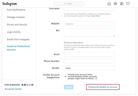 Steps To Deactivate Instagram Account